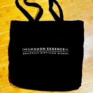 NEW! London Essence mixers black canvas cotton on tote bag